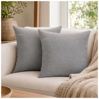 Set x 2 Fundas de Cojines Decorativas Pet Friendly - Gris Brillo