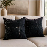 Set x 2 Fundas de Cojines Decorativas Pet Friendly - Negro Brillo