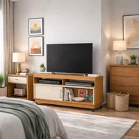 Mesa para Tv 50" Art  Canela/blanco Apagado