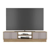 Mesa para Tv Caobe Fresno Europeo y Capri para Televisor de Hasta 75 Pulgadas con Cuatro Puertas