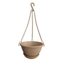 Matera Colgante de Gancho con Plato Recolector en Plástico 24  cm Color Beige
