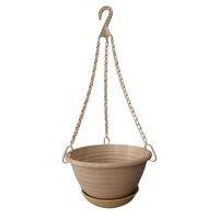 Matera Colgante de Gancho con Plato Recolector en Plástico 27  cm Color Beige