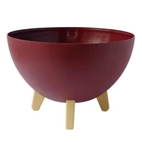 Matera Grande Jardín Creativo en Plástico 30 cm con 4 Patas Removibles Color Vino Mate