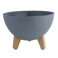 Matera Pequeña Jardín Creativo en Plástico 24 cm con 3 Patas Removibles Color Gris Mate