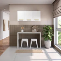 Gabinete Superior de Cocina 52x120x28cm en Acero 3 Puertas Blanco