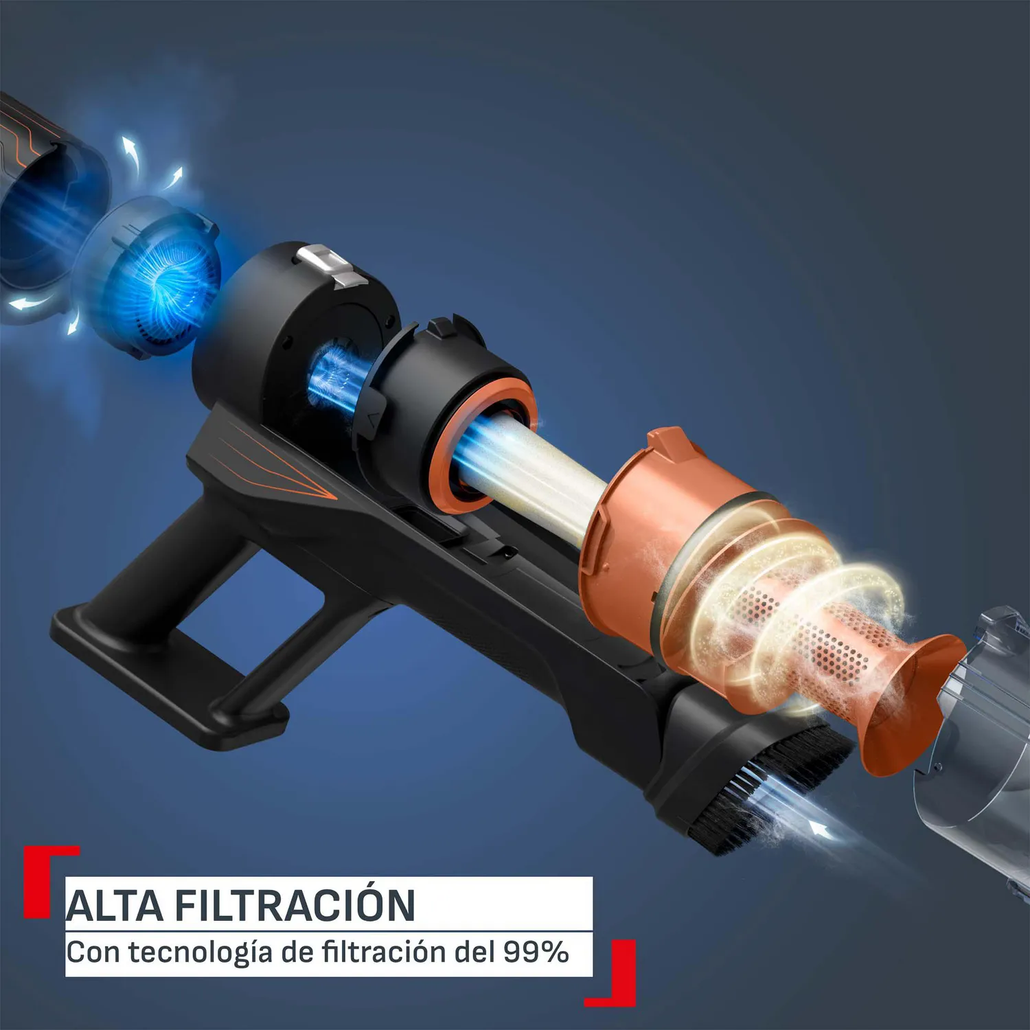 Aspiradora Vertical Inalámbrica X-force 5.80,150 Watts, Batería 40 minutos Negro T-fal 3