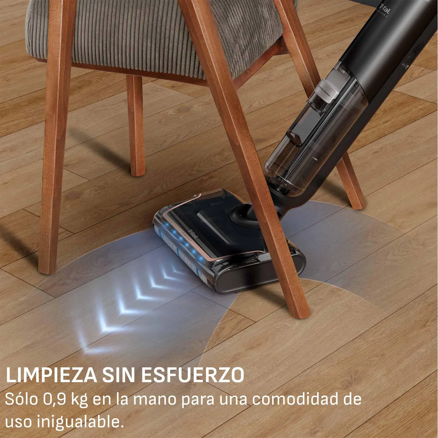 Aspiradora Trapeadora Vertical X-clean 7 Inalámbrica Función 2 En 1 para Suelos Duros T-fal
