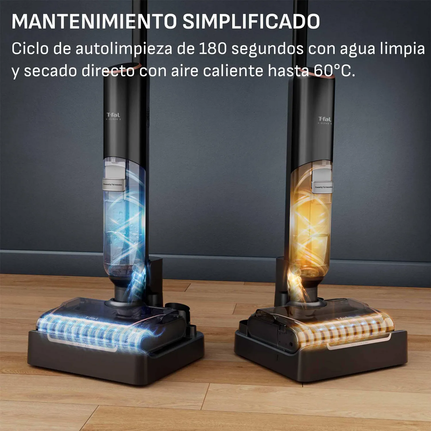 Aspiradora Trapeadora Vertical X-clean 7 Inalámbrica Función 2 En 1 para Suelos Duros T-fal 5