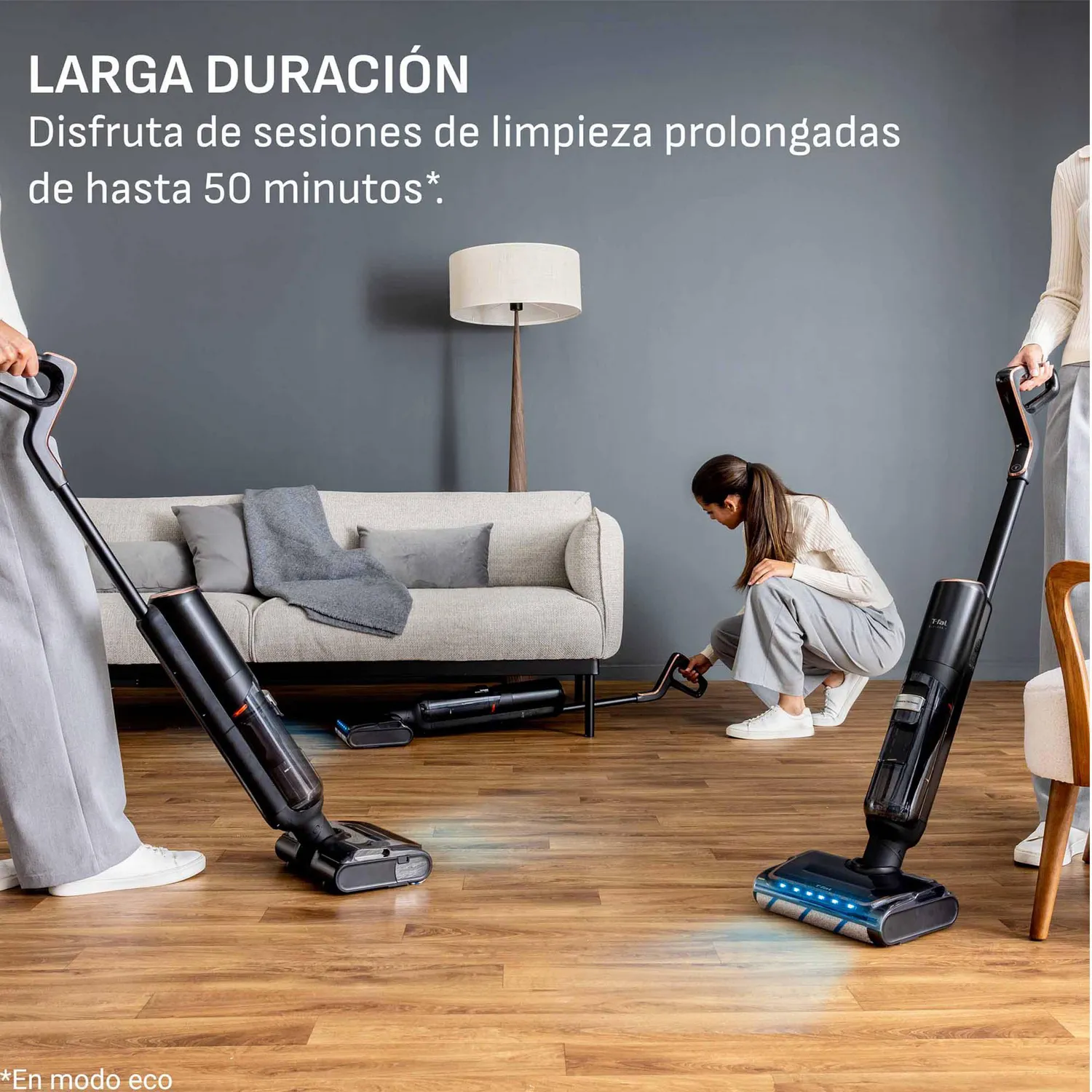 Aspiradora Trapeadora Vertical X-clean 7 Inalámbrica Función 2 En 1 para Suelos Duros T-fal 6
