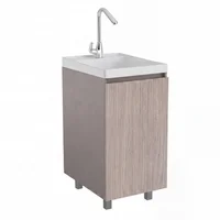 Mueble Lavadero Prem Ii Petite Positano + Grifería Aluvia palanca Cromada Corona
