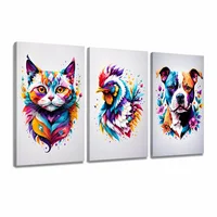 Arte Pop Color Animales Set x3 60x43cm