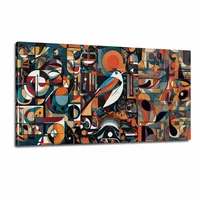Cubismo Arte Aves 34x72cm