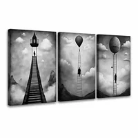 Lienzo Tríptico Arte de Camino Al Éxito Set x 3 de 60x43cm C/u