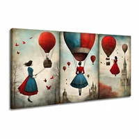 Sinfonía En Rojo y Azul 34x72cm