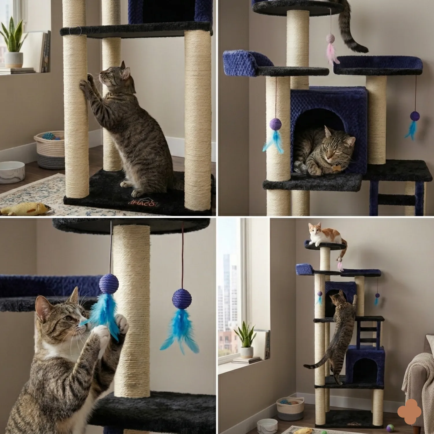 Gimnasio Rascador para Gatos Casa Grande 180x60x45 4