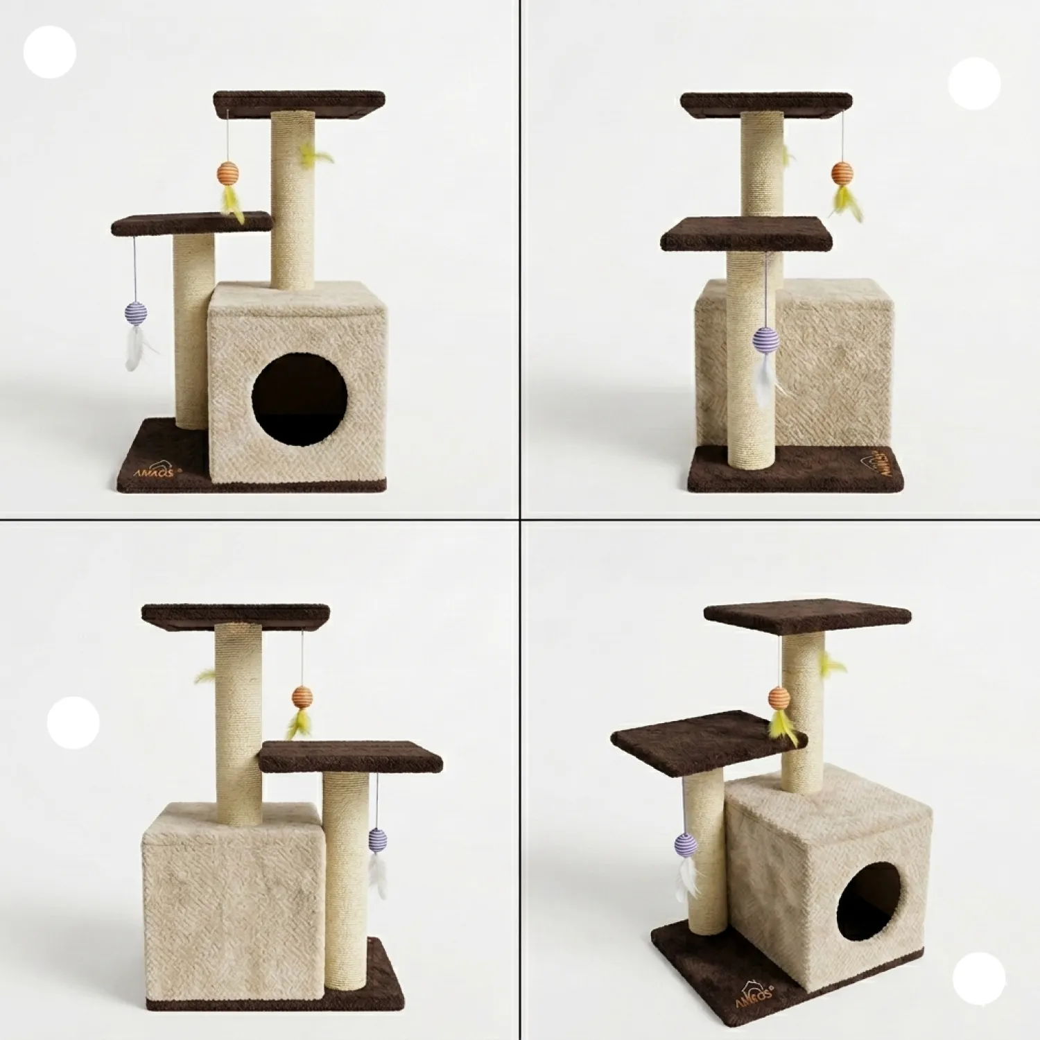 Gimnasio Rascador Para Gatos Con Sofá 70X48X38 3