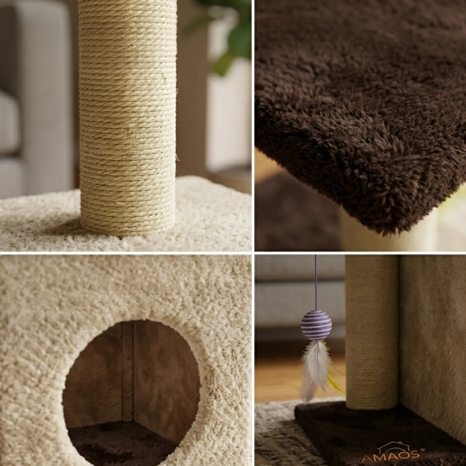 Gimnasio Rascador Para Gatos Con Sofá 70X48X38 5