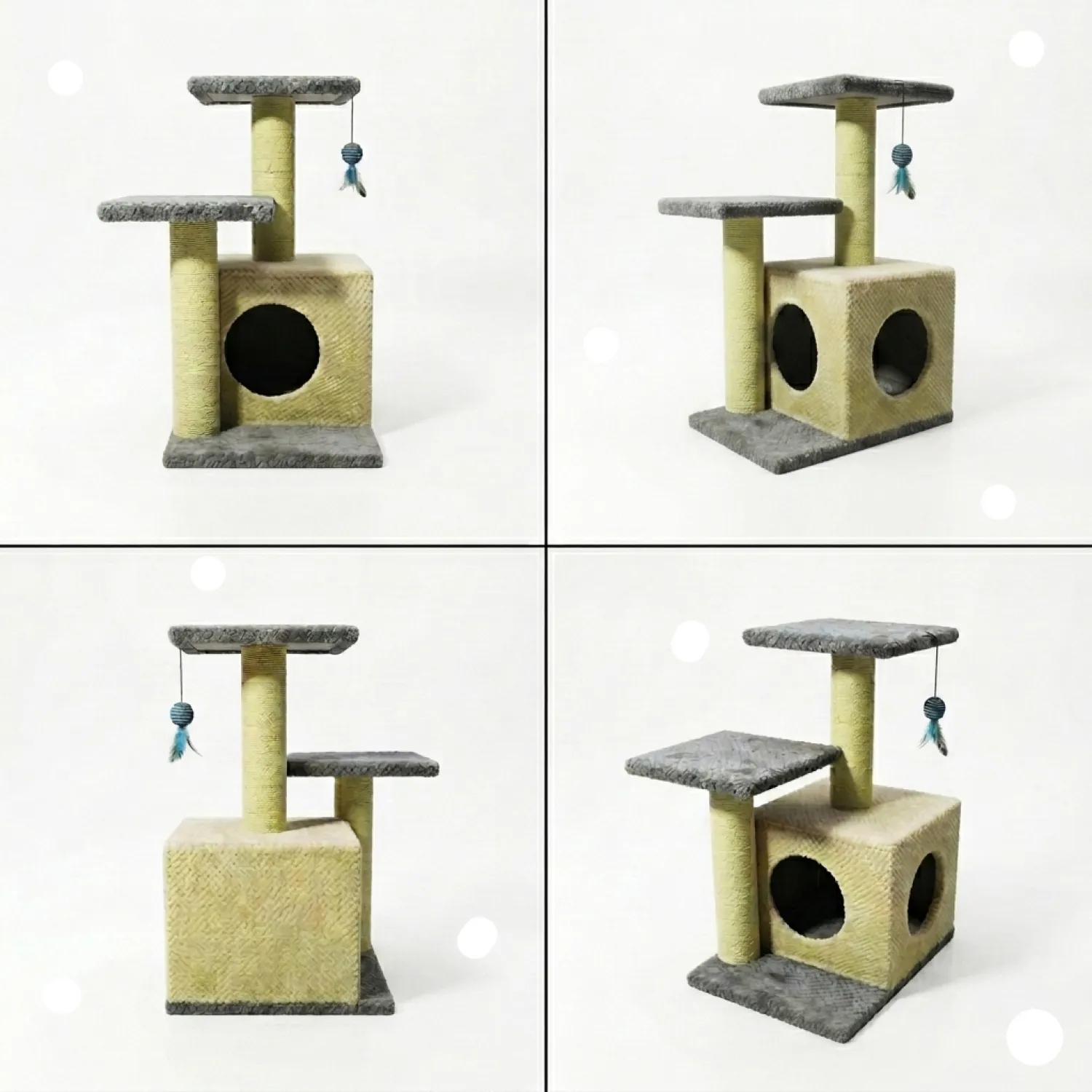 Gimnasio Rascador Para Gatos Con Sofá 70X48X38 3