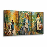 Lienzo Tríptico Estilo Pintura Clásica Set x 3 de 60x43cm C/u