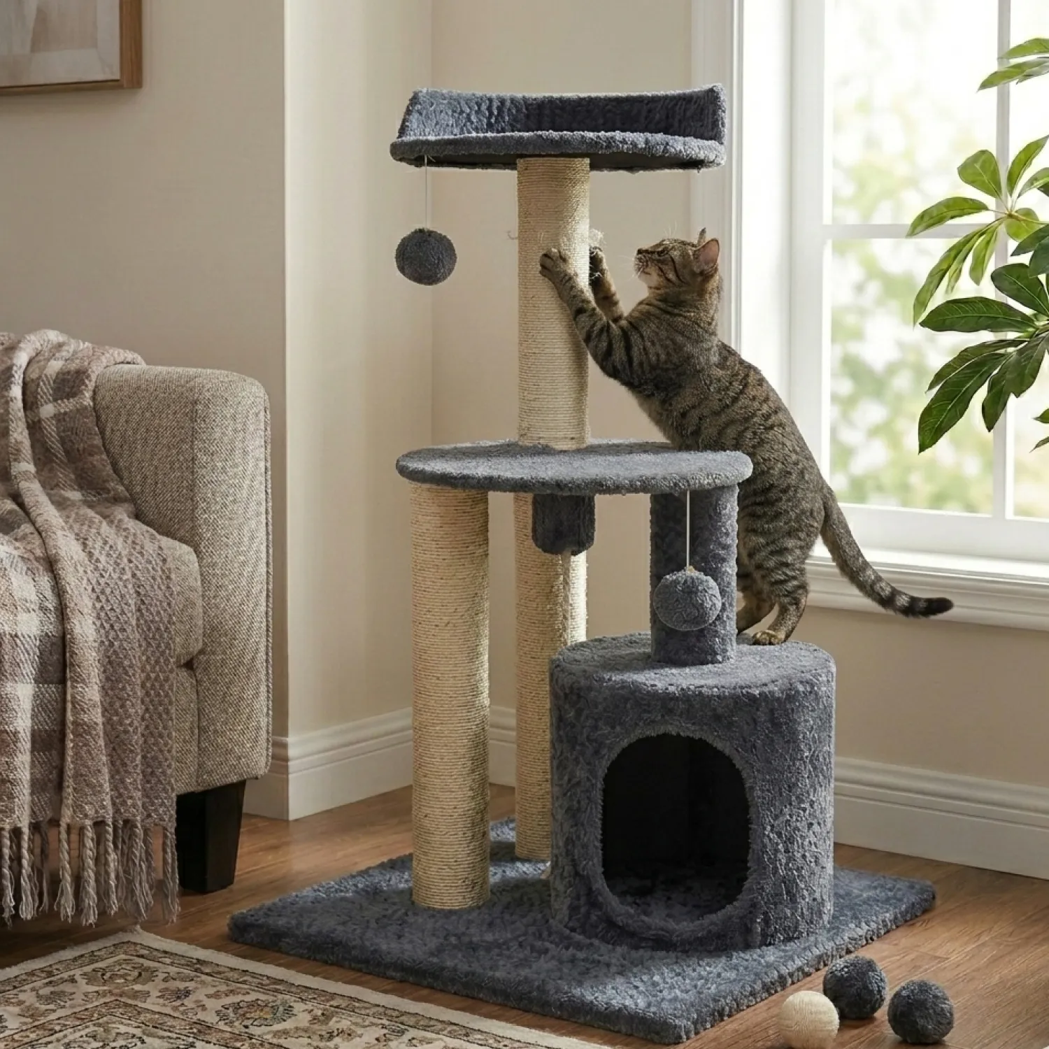 Gimnasio Árbol Para Gatos Escalera 100X50X50 4