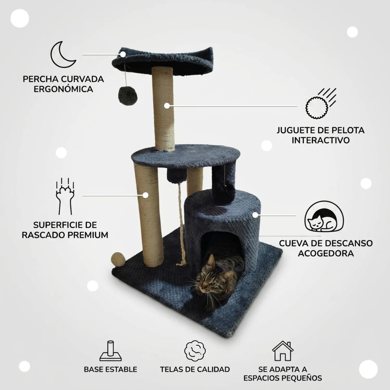 Gimnasio Árbol Para Gatos Escalera 100X50X50 7