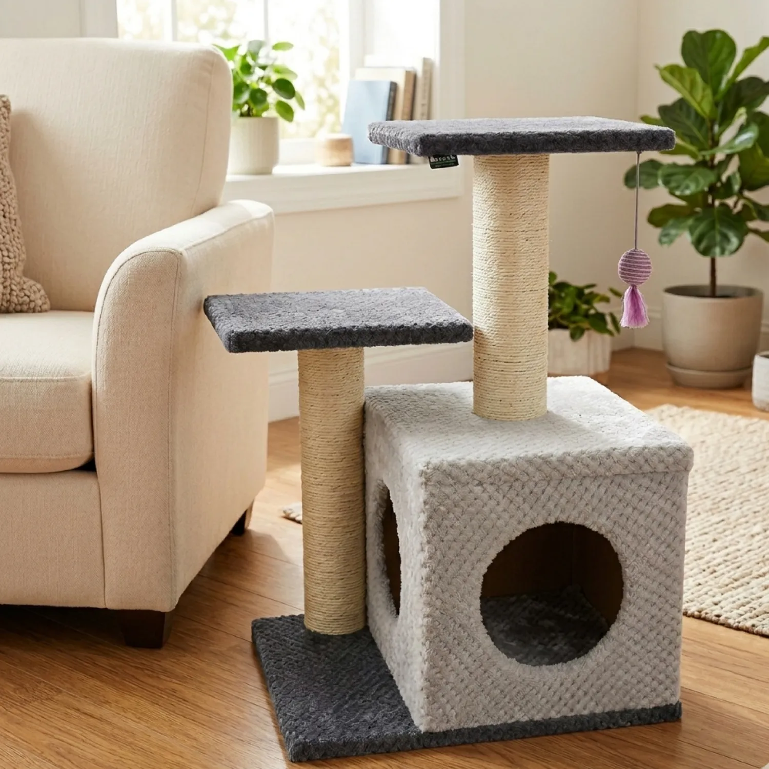 Gimnasio Rascador Para Gatos Con Sofá 70X48X38
