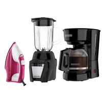 Combo Hogar Cafetera con Filtro 12 Tazas + Licuadora 1.25 Litros + Plancha a Vapor Black + Decker