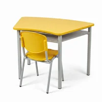 Pupitre Escolar Trapezo + Silla 40x96x61cm Amarillo Set X 10 Unidades