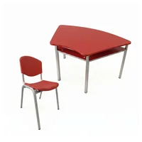Pupitre Escolar Trapezo + Silla 40x96x61cm Rojo Set X 6 Unidades