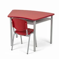 Pupitre Escolar Trapezo + Silla 40x96x61cm Rojo Set X 10 Unidades