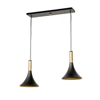 Lámpara de Techo Campagna Negro 2 Luces E27 Producto Certificado