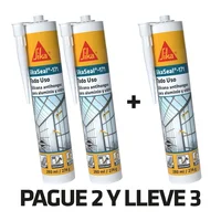 Silicona Sikaseal-171 Todo Uso Transparente 280 ml 3 Unidades Precio Especial