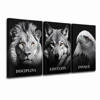 Lienzo Tríptico Disciplina Ejecución Enfoque Set X3 60x43cm C/u