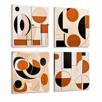Lienzo Cuadros Decorativos Geometría Ecos de La Tierra Set x 4 de 43x43cm