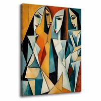 Lienzo Cuadro Decorativo Fragmentos de Miradas Estilo Cubista 110x80cm