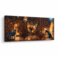 Lienzo Cuadro Decorativo Guardianes de La Eternidad 118x55cm