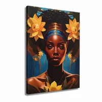 Lienzo Cuadro Arte Reina Dorada Belleza Africana 60x43cm