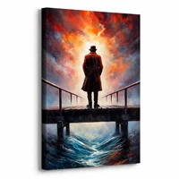 Lienzo Cuadro Decorativo Crepúsculo Solitario 110x80cm