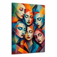 Lienzo Cuadro Decorativo Reflejos Del Alma Estilo Cubista 110x80cm