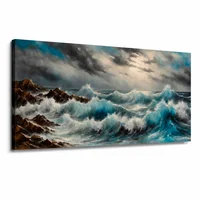 Lienzo Poder Del Mar En Movimiento 118x55cm
