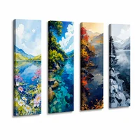 Lienzo Cuadros Decorativos Ritmo Estacional Set X4 60x18cm C/u