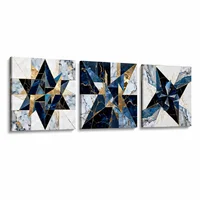 Lienzo Cuadros Decorativos Prisma Estelar Set X3 34x34cm C/u