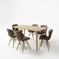 Juego de Comedor Mariposa Chocolate y Mesa Honey X6