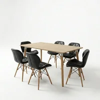 Juego de Comedor Mariposa Negra y Mesa Honey X6