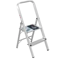 Escalera Plegable 90 cm 2 Pasos 1 Peldaño Antideslizante + Plataforma Aluminio Liviana Resistencia 150 kg Arcoli