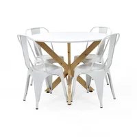 Set de Comedor Luxor Con 4 Sillas Derek Blanco