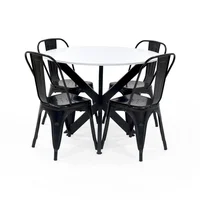 Set de Comedor Luxor Con 4 Sillas Derek Negro