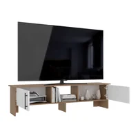 Mesa Rack de Tv Dago 41x160x35 Rta Madera Natural Blanco