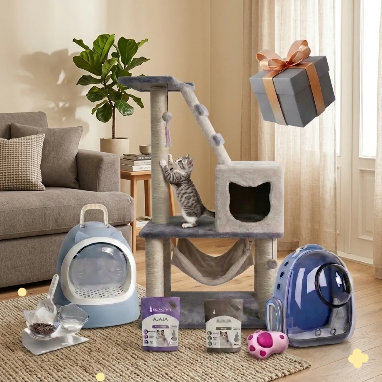 Combo Mediano Gimnasio para Gatos + Obsequio