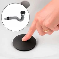 Pamo Colombia Sifón Integrado Gris Con Push Metálica Color Negro Pamo Colombia